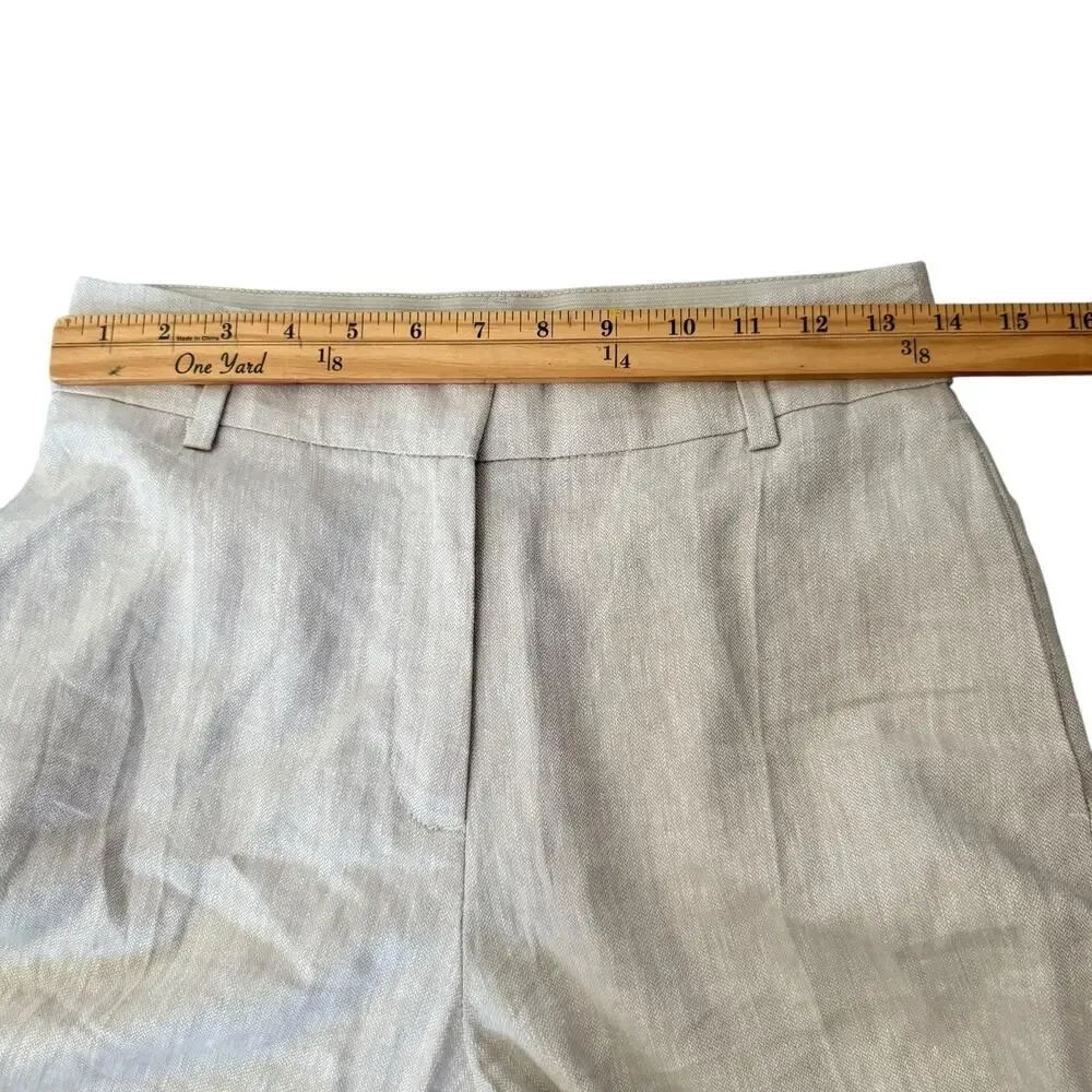 H&M Linen Blend Casual Straight Leg Old‎ Money Basic Office Wear Women Pants
